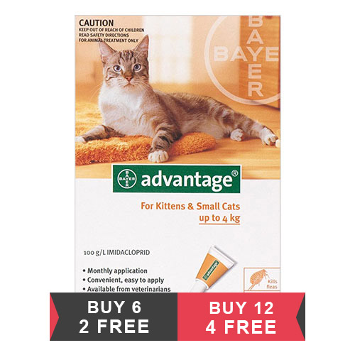 Advantage Kittens & Small Cats 1-10lbs 6 + 2 Doses Free